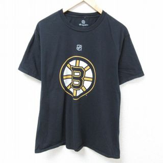 L★古着 半袖 Tシャツ メンズ NHL ボストンブルーインズ テイラーホール 71 コットン クルーネック 黒 ブラック アイスホッケー 24feb13 中古(Tシャツ/カットソー(半袖/袖なし))