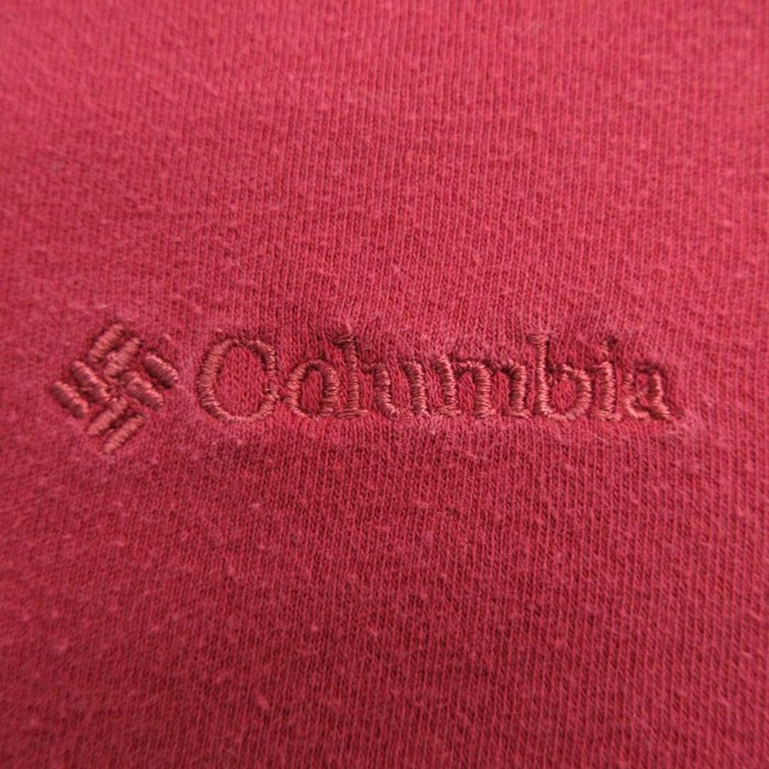 Columbia(コロンビア)のXL★古着 コロンビア COLUMBIA 長袖 ビンテージ Tシャツ メンズ 00年代 00s ワンポイントロゴ 大きいサイズ コットン ハイネック モックネック エンジ 24feb12 中古 メンズのトップス(Tシャツ/カットソー(半袖/袖なし))の商品写真