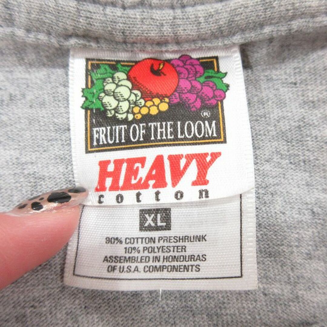 FRUIT OF THE LOOM(フルーツオブザルーム)のXL★古着 フルーツオブザルーム 長袖 ビンテージ Tシャツ メンズ 00年代 00s アクロンジップス クルーネック グレー 霜降り 24feb13 中古 メンズのトップス(Tシャツ/カットソー(半袖/袖なし))の商品写真