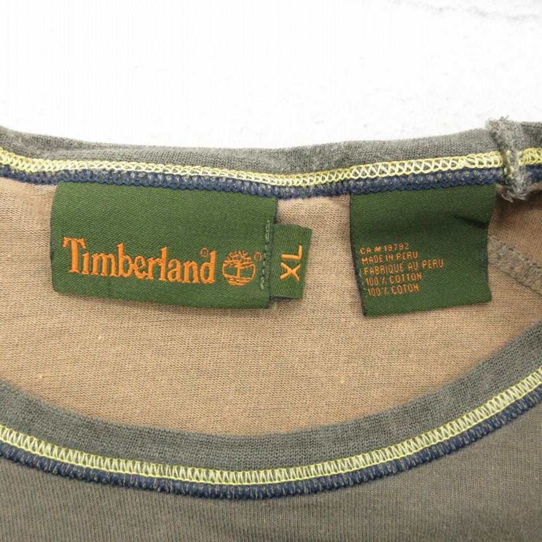 Timberland(ティンバーランド)のXL★古着 ティンバーランド 半袖 ビンテージ Tシャツ メンズ 00年代 00s ワンポイントロゴ ラグラン 大きいサイズ コットン クルーネック 緑系 グリーン 24feb12 中古 メンズのトップス(Tシャツ/カットソー(半袖/袖なし))の商品写真