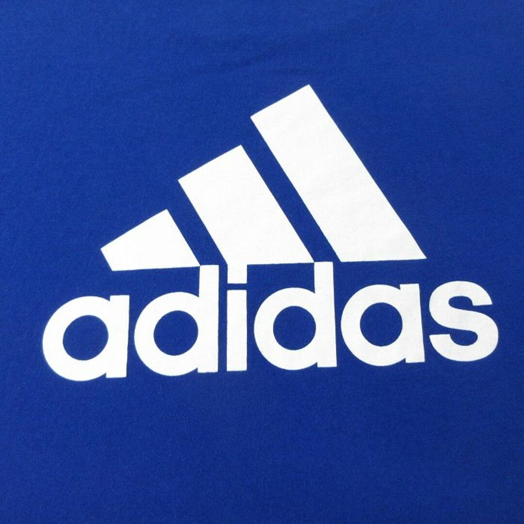 adidas(アディダス)のXL★古着 アディダス adidas 半袖 ビンテージ Tシャツ メンズ 00年代 00s ビッグロゴ バスケットボール カンザスジェイホークス 大きいサイズ ロング丈 コットン クルーネック 青 ブルー 24feb13 中古 メンズのトップス(Tシャツ/カットソー(半袖/袖なし))の商品写真