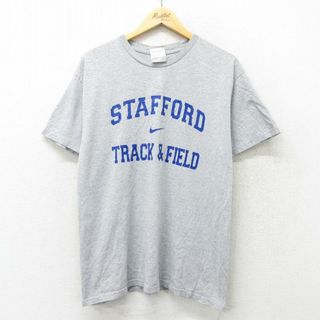 ナイキ(NIKE)のL★古着 ナイキ NIKE 半袖 ビンテージ Tシャツ メンズ 00年代 00s STAFFORD クルーネック グレー 霜降り 24feb13 中古(Tシャツ/カットソー(半袖/袖なし))