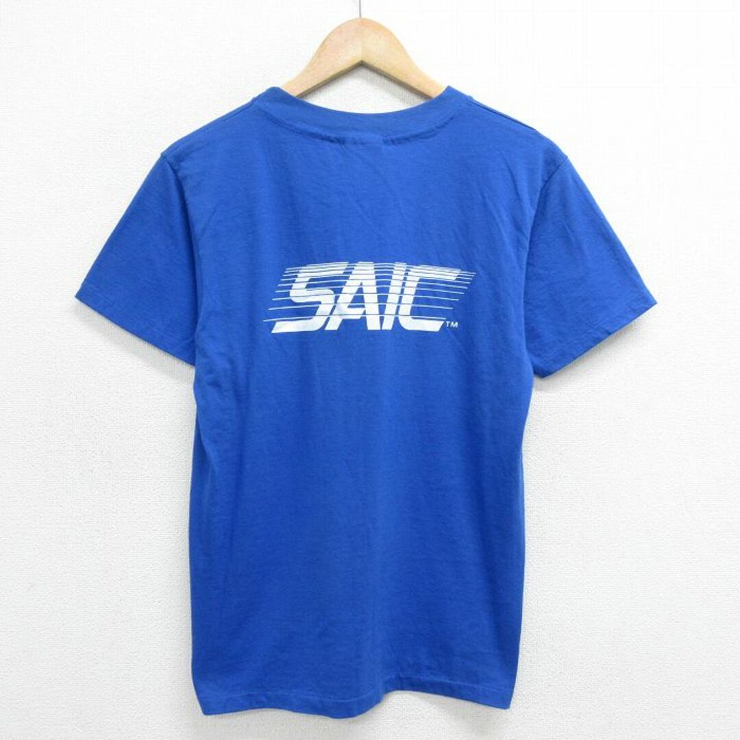 Hanes(ヘインズ)のS★古着 ヘインズ Hanes 半袖 ビンテージ Tシャツ メンズ 80年代 80s SAIC クルーネック USA製 青 ブルー 24feb14 中古 メンズのトップス(Tシャツ/カットソー(半袖/袖なし))の商品写真