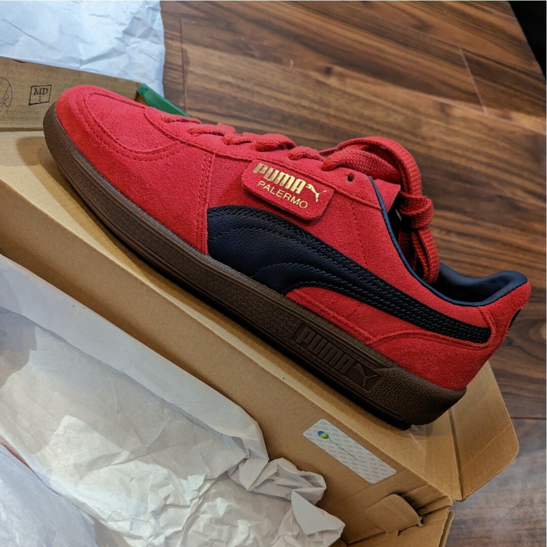 PUMA(プーマ)の新品 PUMA プーマ スニーカー  パレルモ レッド 26.5cm メンズの靴/シューズ(スニーカー)の商品写真