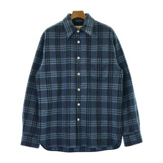 マルニ(Marni)のMARNI マルニ カジュアルシャツ 48(L位) 青系x紺(チェック) 【古着】【中古】(シャツ)