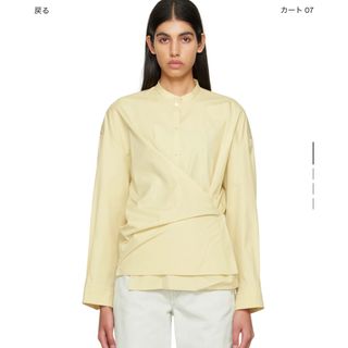 ルメール(LEMAIRE)の美品　Lemaire ツイスト ストレート カラー ボタンアップ シャツ(シャツ/ブラウス(長袖/七分))