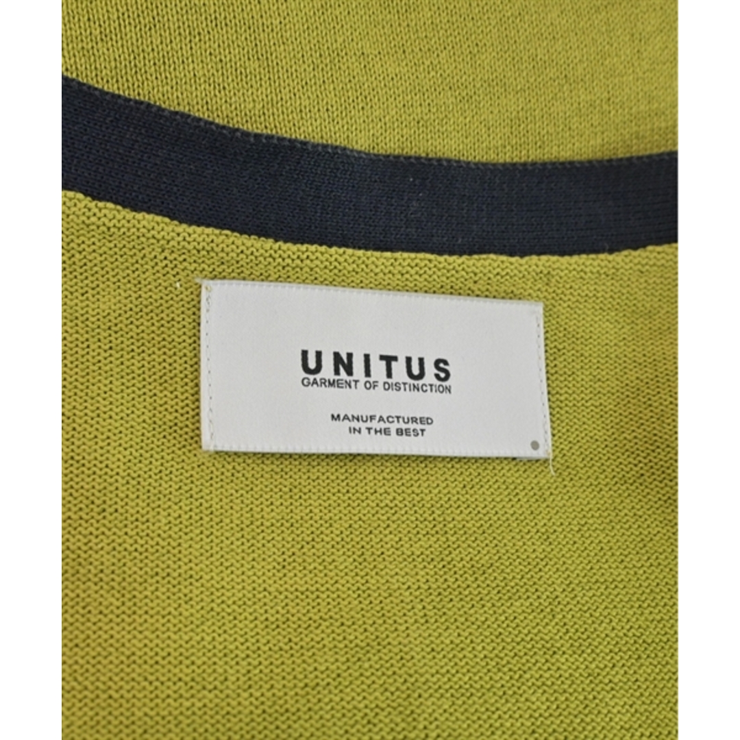 UNITUS ユナイタス カーディガン -(XL位) 紺x黄緑 【古着】【中古】 メンズのトップス(カーディガン)の商品写真