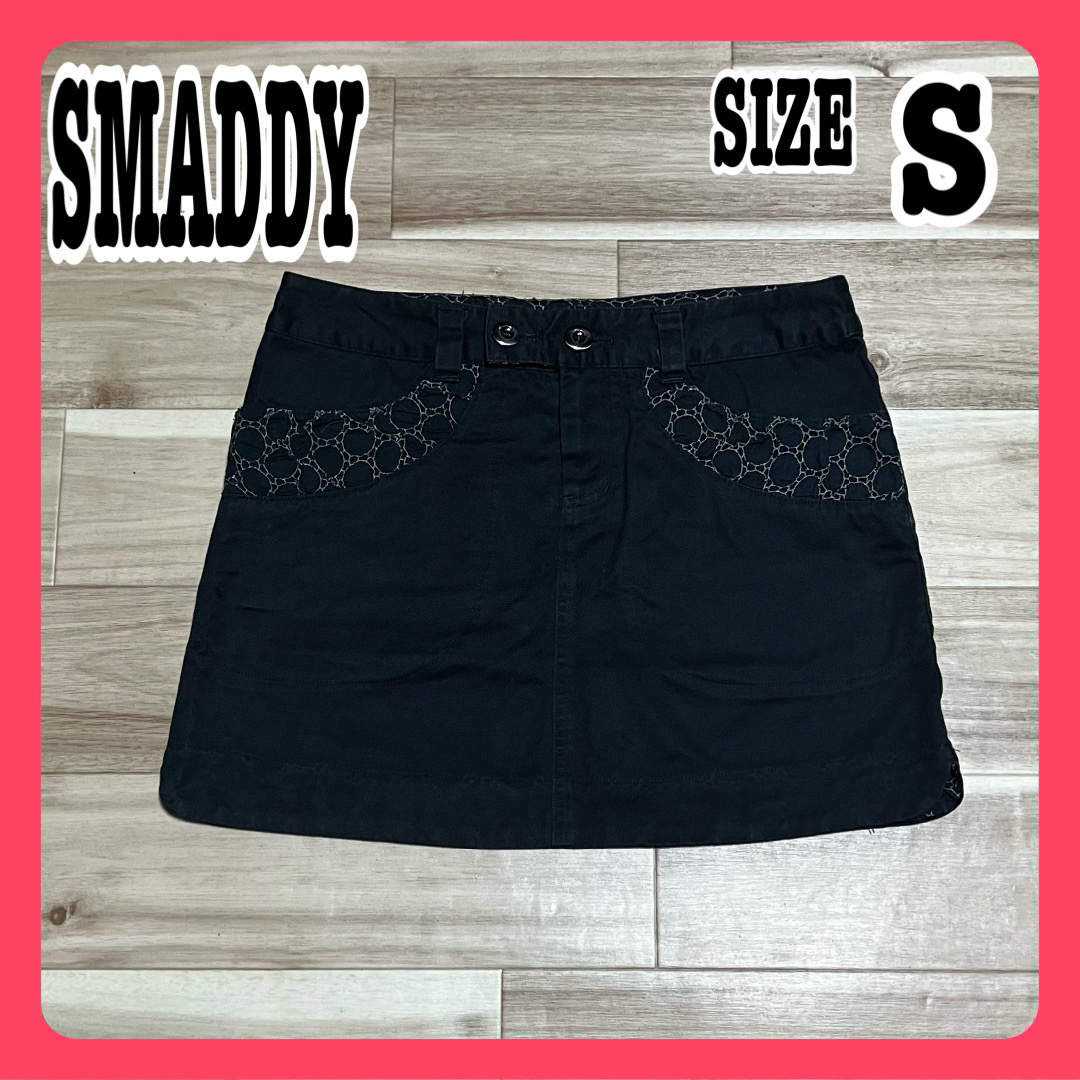 SMADDY(スマディー)のSMADDY スマディー レディース ミニスカート 黒 レース刺繍 Sサイズ レディースのスカート(ミニスカート)の商品写真