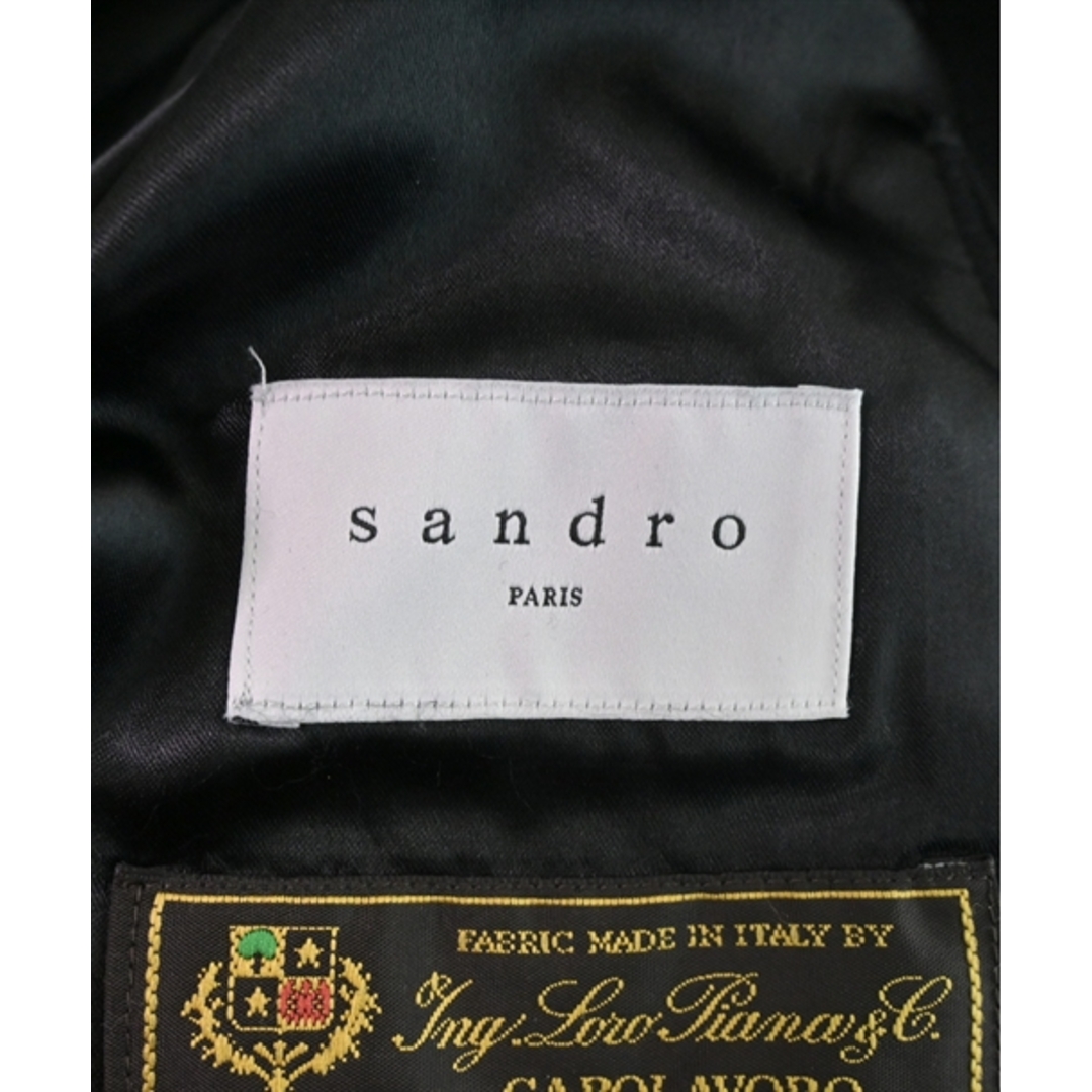 Sandro(サンドロ)のsandro サンドロ チェスターコート M 黒 【古着】【中古】 メンズのジャケット/アウター(チェスターコート)の商品写真