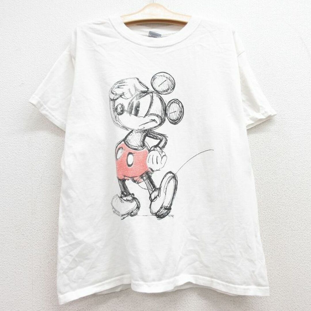 Disney(ディズニー)の古着 半袖 Tシャツ キッズ ボーイズ 子供服 ディズニー DISNEY ミッキー MICKEY MOUSE コットン クルーネック 白 ホワイト 24feb20 キッズ/ベビー/マタニティのベビー服(~85cm)(シャツ/カットソー)の商品写真