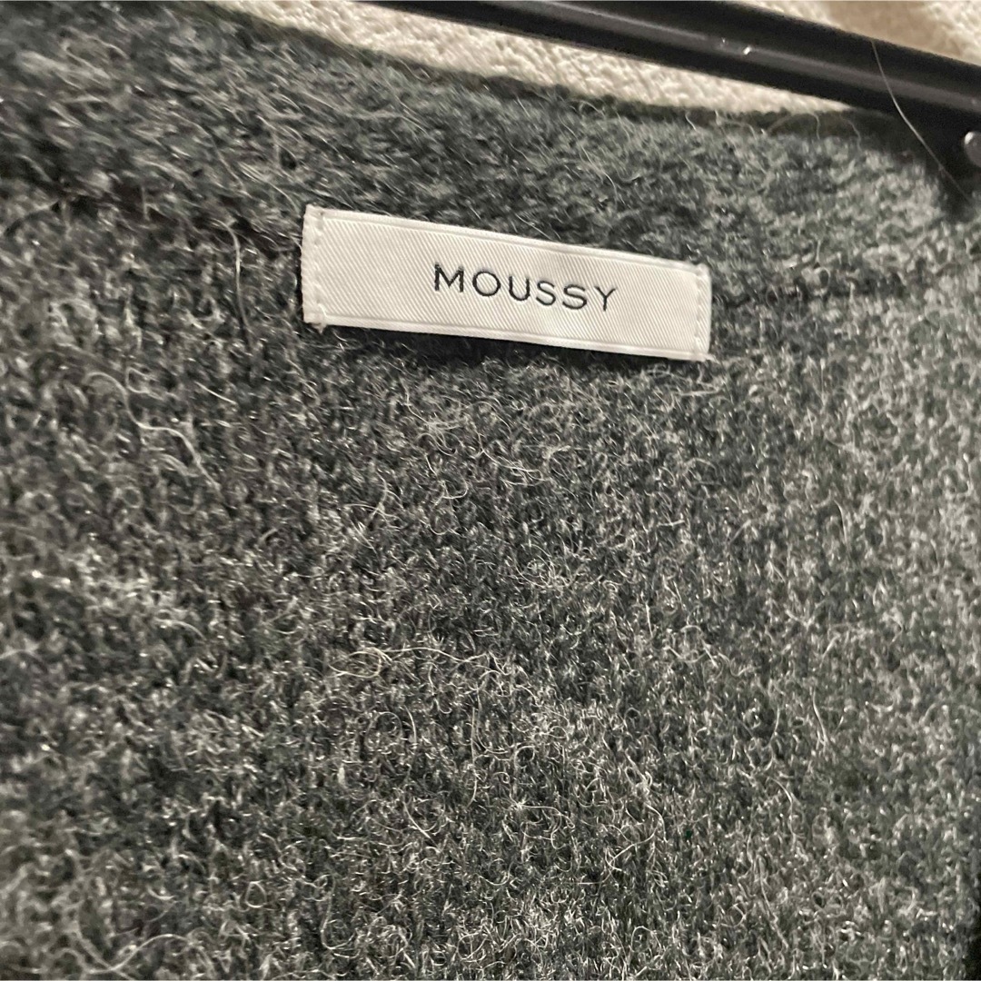 moussy(マウジー)のmoussy ニット　ニットカーディガン　グレー レディースのトップス(ニット/セーター)の商品写真