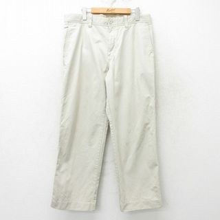 エディーバウアー(Eddie Bauer)のW35★古着 エディーバウアー パンツ メンズ コットン 薄ベージュ カーキ 24feb17 中古 ボトムス ロング(ワークパンツ/カーゴパンツ)