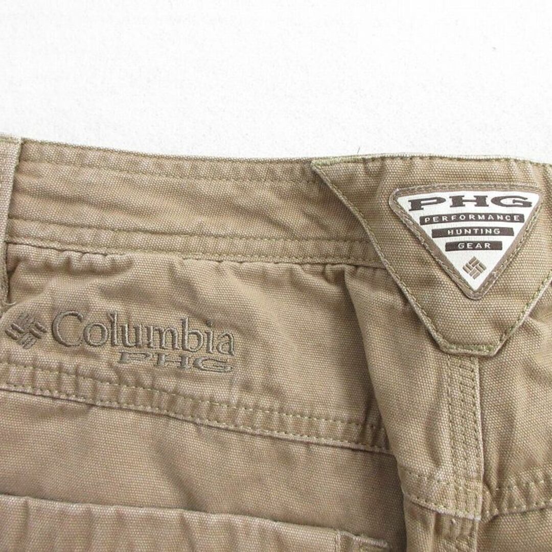 Columbia(コロンビア)のW34★古着 コロンビア COLUMBIA ハンティング パンツ メンズ PHG ダック地 コットン ベージュ カーキ 内側フランネル 24feb17 中古 ボトムス ロング メンズのパンツ(ワークパンツ/カーゴパンツ)の商品写真