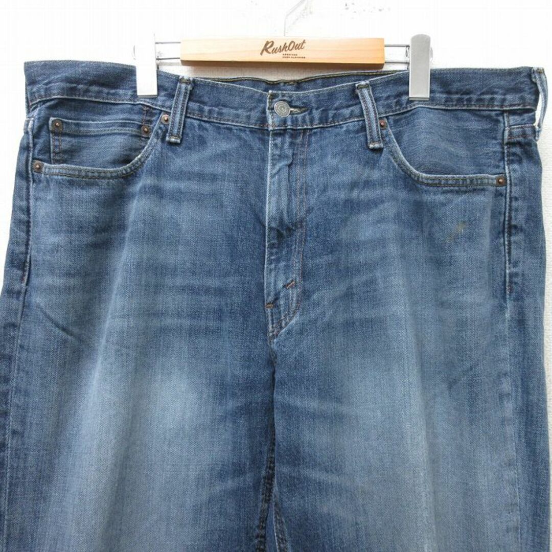 Levi's(リーバイス)のW38★古着 リーバイス Levis 541 ジーンズ メンズ ヒゲ コットン 紺 ネイビー デニム 24feb19 中古 ボトムス ジーパン Gパン ロング パンツ メンズのパンツ(ワークパンツ/カーゴパンツ)の商品写真