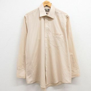 XL★古着 タウンクラフト 長袖 シャツ メンズ 90年代 90s ベージュ カーキ 24feb16 中古 トップス