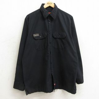 レッドキャップ(RED KAP)のXL★古着 レッドキャップ 長袖 ワーク シャツ メンズ Club Car リップストップ 黒 ブラック 24feb16 中古 トップス(シャツ)