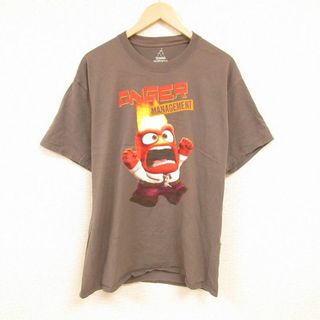 ディズニー(Disney)のXL★古着 ヘインズ Hanes 半袖 Tシャツ メンズ ディズニー DISNEY インサイドヘッド イカリ コットン クルーネック グレー 24feb16 中古(Tシャツ/カットソー(半袖/袖なし))