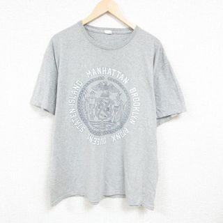 XL★古着 半袖 Tシャツ メンズ スタテンアイランド 大きいサイズ クルーネック グレー 霜降り 24feb17 中古(Tシャツ/カットソー(半袖/袖なし))