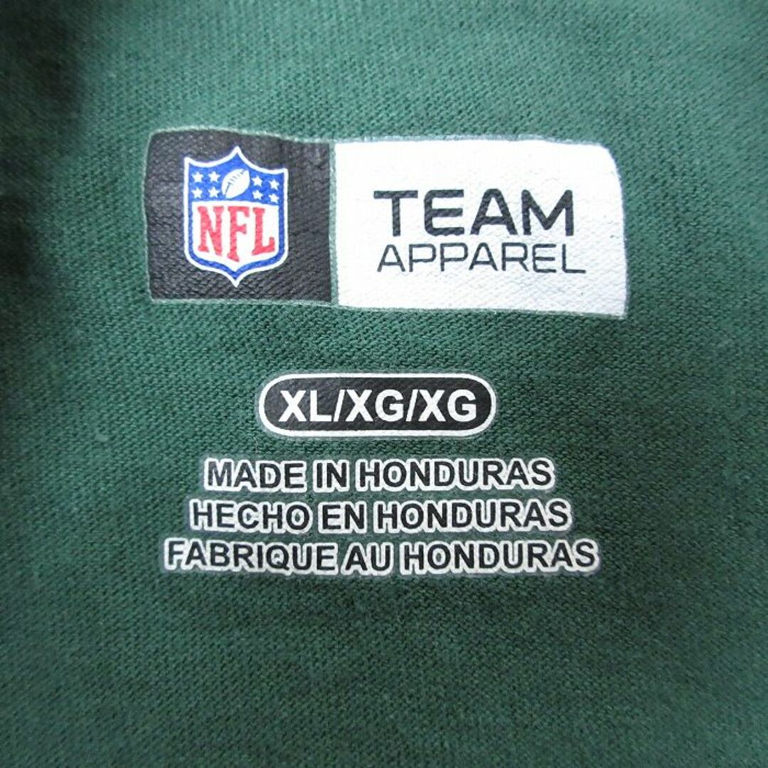 XL★古着 半袖 Tシャツ メンズ NFL ニューヨークジェッツ 大きいサイズ コットン クルーネック 緑 グリーン アメフト スーパーボウル 24feb19 中古 メンズのトップス(Tシャツ/カットソー(半袖/袖なし))の商品写真