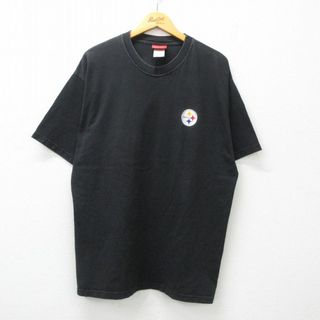 リーボック(Reebok)のXL★古着 リーボック REEBOK 半袖 ビンテージ Tシャツ メンズ 00年代 00s NFL ピッツバーグスティーラーズ 大きいサイズ コットン クルーネック 黒 ブラック アメフト スーパーボウル 24feb17 中古(Tシャツ/カットソー(半袖/袖なし))