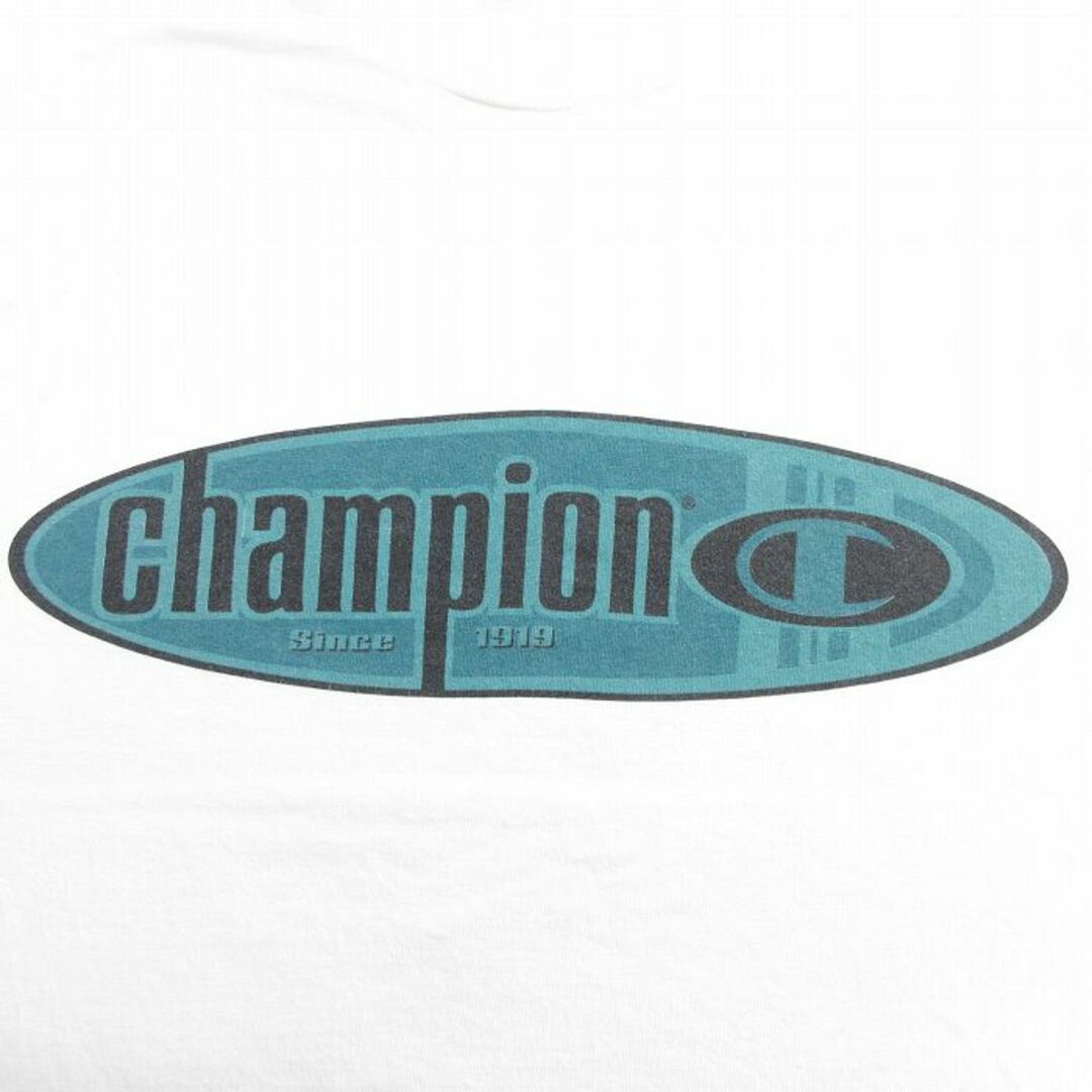 Champion(チャンピオン)のXL★古着 チャンピオン champion 半袖 ビンテージ Tシャツ メンズ 90年代 90s ビッグロゴ コットン クルーネック USA製 白 ホワイト 24feb19 中古 メンズのトップス(Tシャツ/カットソー(半袖/袖なし))の商品写真