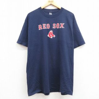 リー(Lee)のXL★古着 リー Lee 半袖 ビンテージ Tシャツ メンズ 00年代 00s MLB ボストンレッドソックス コットン クルーネック 紺 ネイビー メジャーリーグ ベースボール 野球 24feb20 中古(Tシャツ/カットソー(半袖/袖なし))