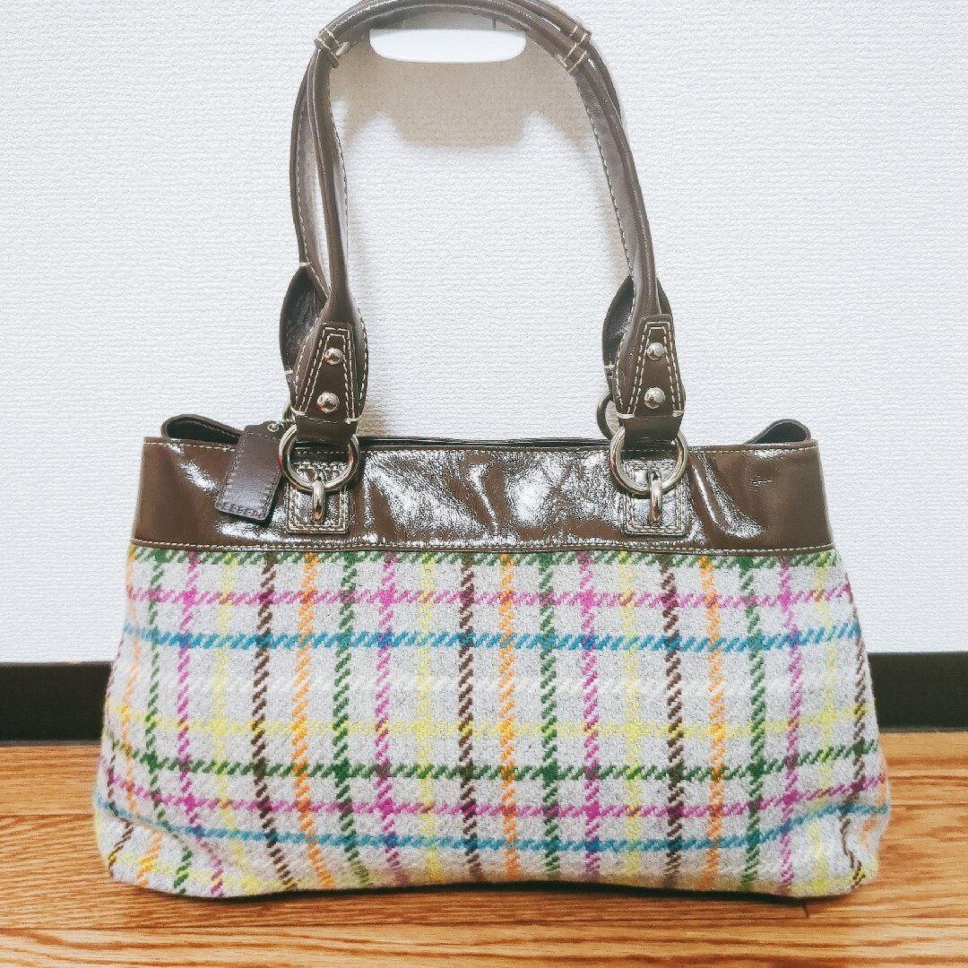 COACH(コーチ)の✨美品✨COACH F15456 トートバック マルチカラー チェック柄 レディースのバッグ(トートバッグ)の商品写真