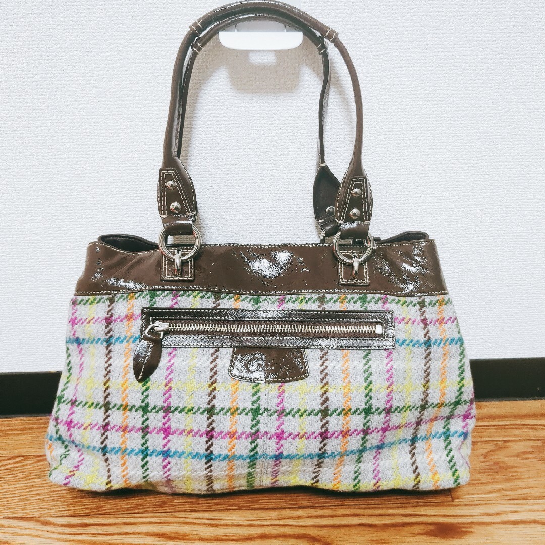 COACH(コーチ)の✨美品✨COACH F15456 トートバック マルチカラー チェック柄 レディースのバッグ(トートバッグ)の商品写真