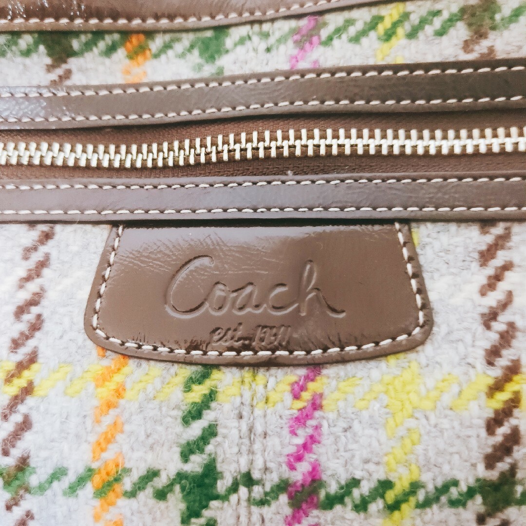 COACH(コーチ)の✨美品✨COACH F15456 トートバック マルチカラー チェック柄 レディースのバッグ(トートバッグ)の商品写真