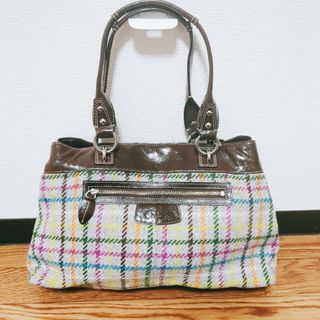 コーチ(COACH)の✨美品✨COACH F15456 トートバック マルチカラー チェック柄(トートバッグ)