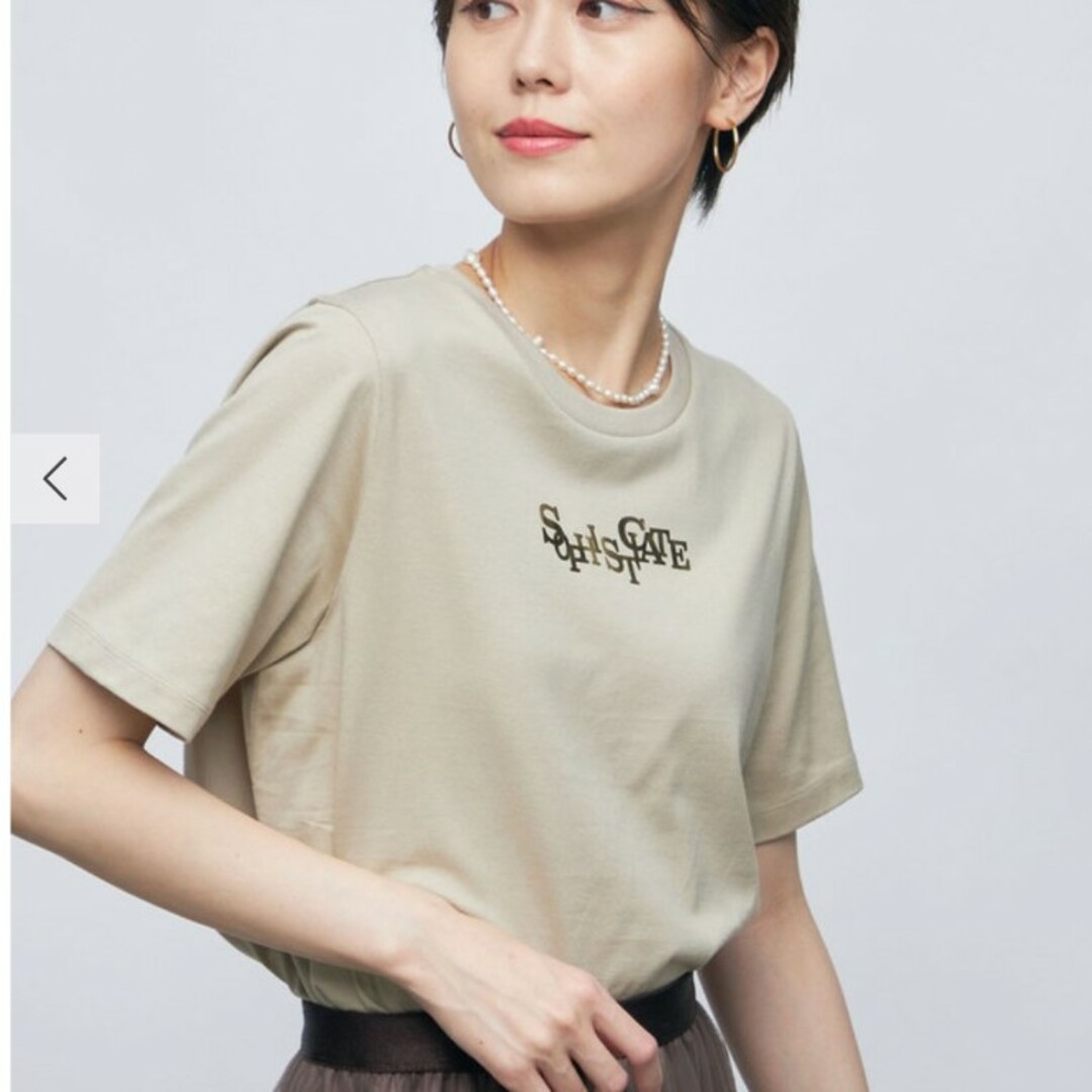 NOLLEY'S(ノーリーズ)の新品 タグ付き ノーリーズ 箔プリントショート丈Tシャツ NOLLEY'S レディースのトップス(カットソー(半袖/袖なし))の商品写真