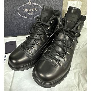 プラダ(PRADA)のPRADAプラダ美品レースアップブーツ黒(ブーツ)