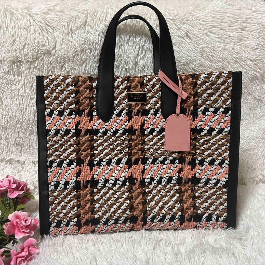 kate spade new york(ケイトスペードニューヨーク)の【美品】ケイトスペード   定価85800円　マンハッタン　ツイードトートバッグ レディースのバッグ(トートバッグ)の商品写真