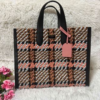 ケイトスペードニューヨーク(kate spade new york)の【美品】ケイトスペード   定価85800円　マンハッタン　ツイードトートバッグ(トートバッグ)