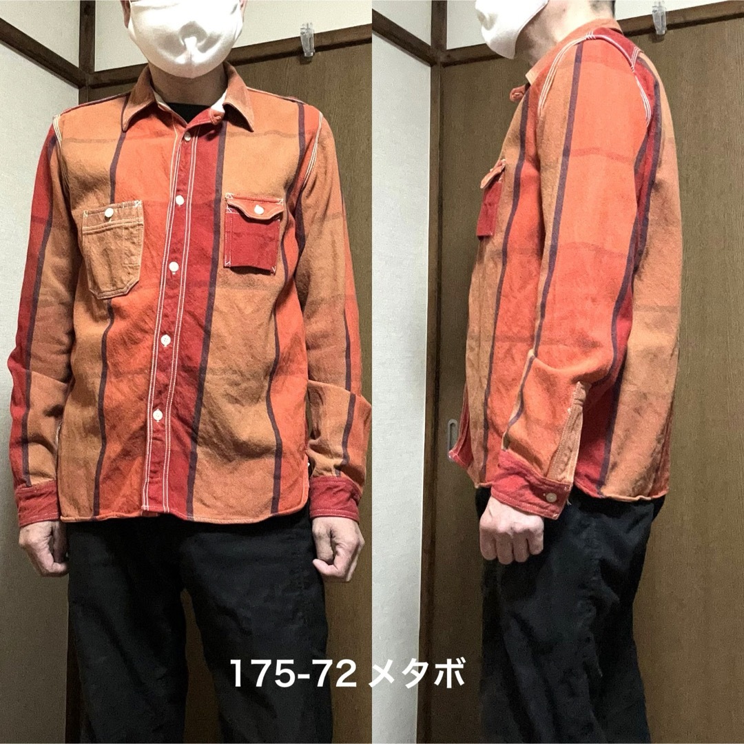 SAMURAI JEANS(サムライジーンズ)のXLサイズ！日本製 サムライジーンズ 古着チンスト付きヘヴィネルワークシャツ メンズのトップス(シャツ)の商品写真