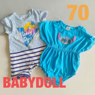 ベビードール(BABYDOLL)のベビードール　ロンパース　半袖　2点セット(ロンパース)