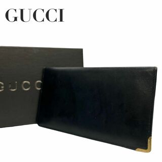 グッチ(Gucci)のGUCCI グッチ　w1 長財布　レザー　札入れ　ロングウォレット　ブラック　黒(長財布)