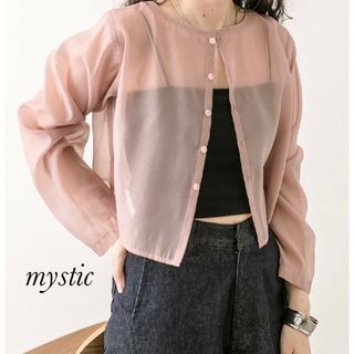 新品 mystic オーガンジーシアーシャツ