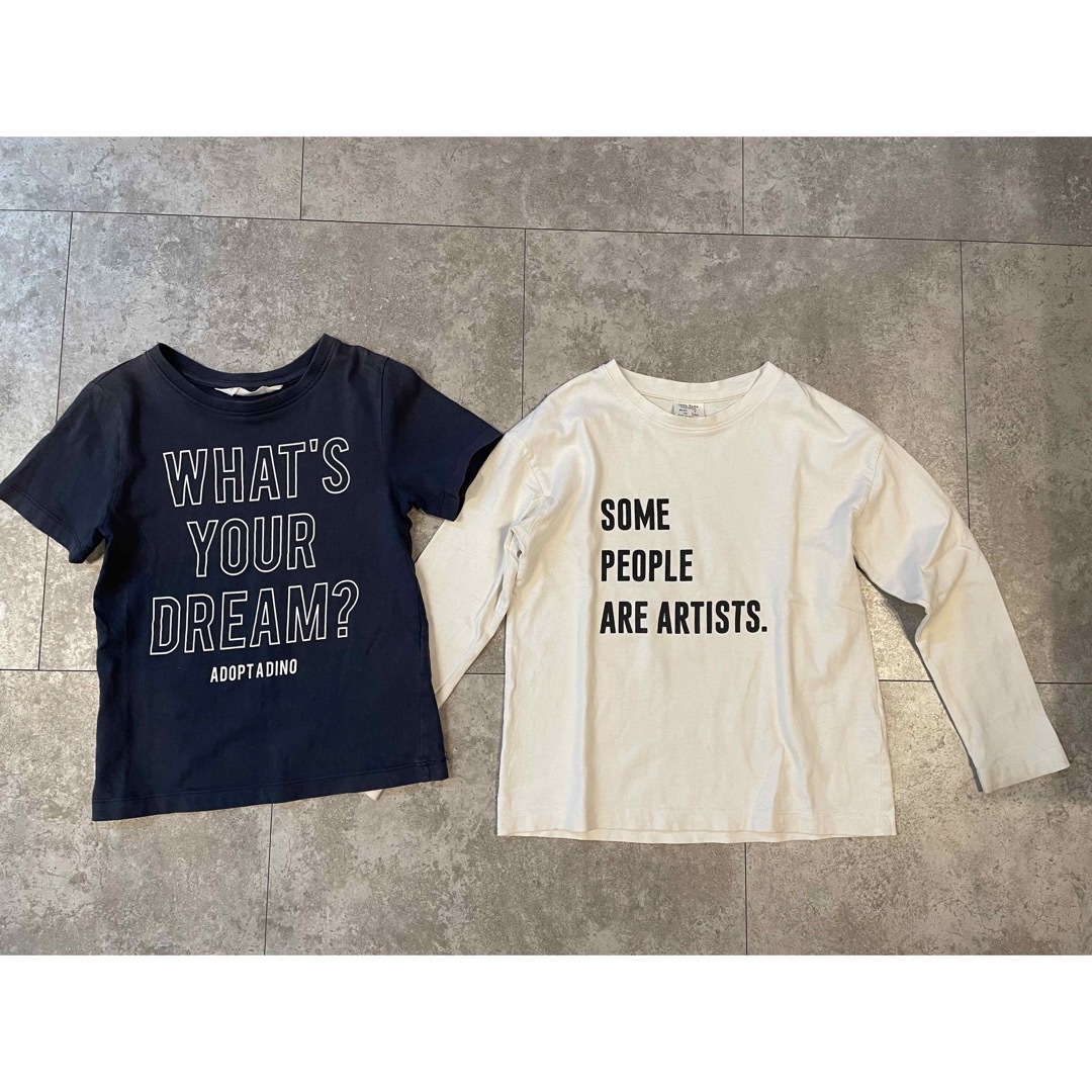 ZARA KIDS(ザラキッズ)のロゴT 2枚　120 キッズ/ベビー/マタニティのキッズ服男の子用(90cm~)(Tシャツ/カットソー)の商品写真