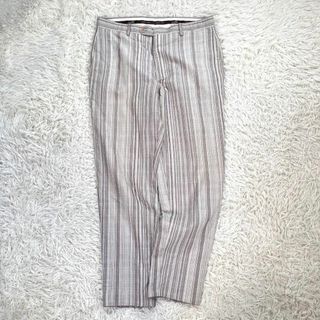 エルメス(Hermes)の【美品】エルメス/HERMES ストライプ柄 パンツ　スラックス　80s 52(スラックス)