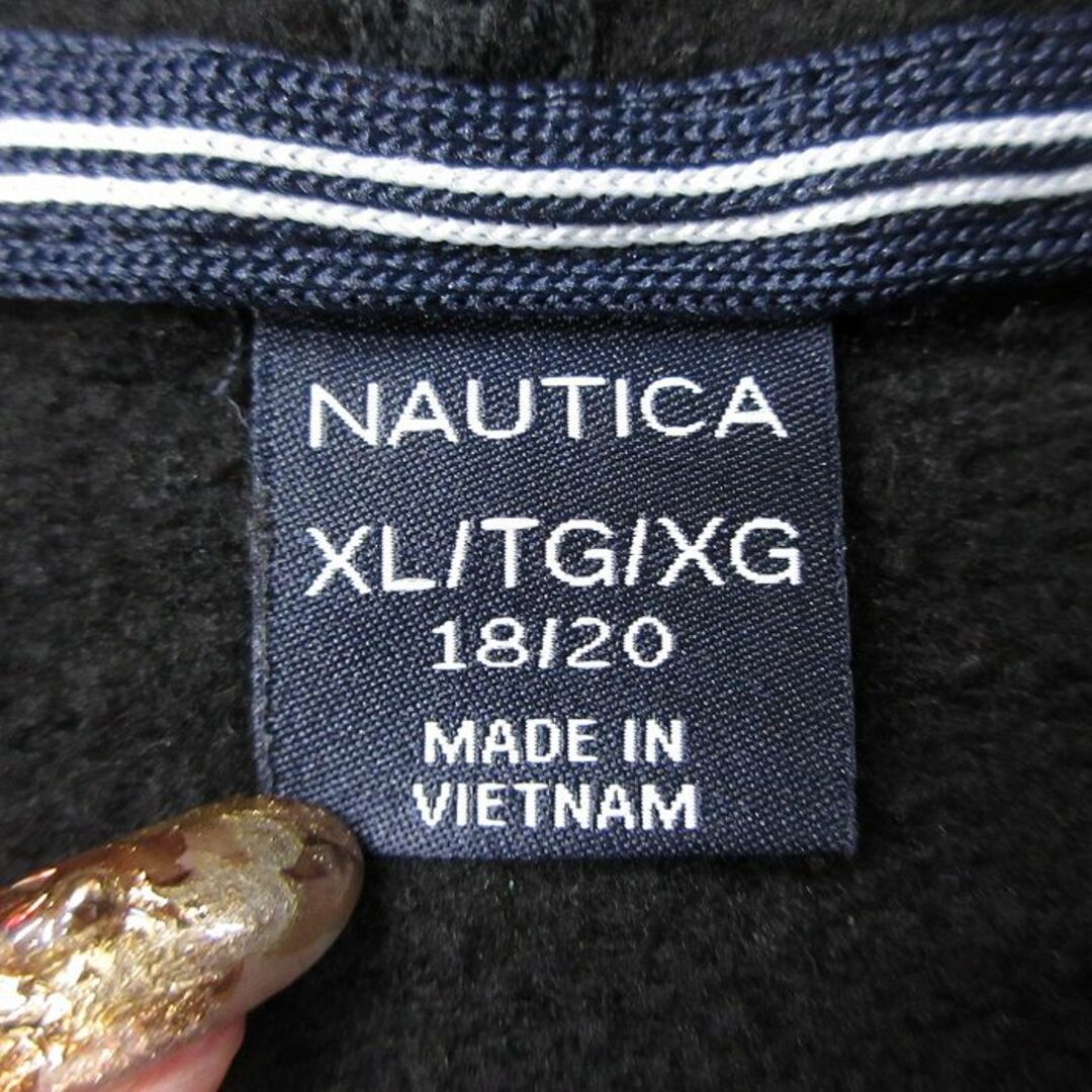 NAUTICA(ノーティカ)の古着 ノーティカ NAUTICA 長袖 ブランド スウェット フルジップ パーカー キッズ ボーイズ 子供服 ワンポイントロゴ 黒 ブラック 24feb22 キッズ/ベビー/マタニティのベビー服(~85cm)(シャツ/カットソー)の商品写真