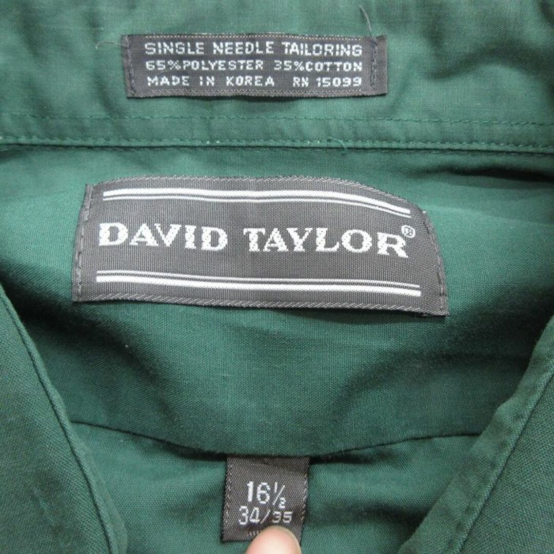 XL★古着 長袖 シャツ メンズ 90年代 90s デビッドテイラー 緑 グリーン 24feb21 中古 トップス メンズのトップス(シャツ)の商品写真