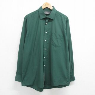 XL★古着 長袖 シャツ メンズ 90年代 90s デビッドテイラー 緑 グリーン 24feb21 中古 トップス(シャツ)