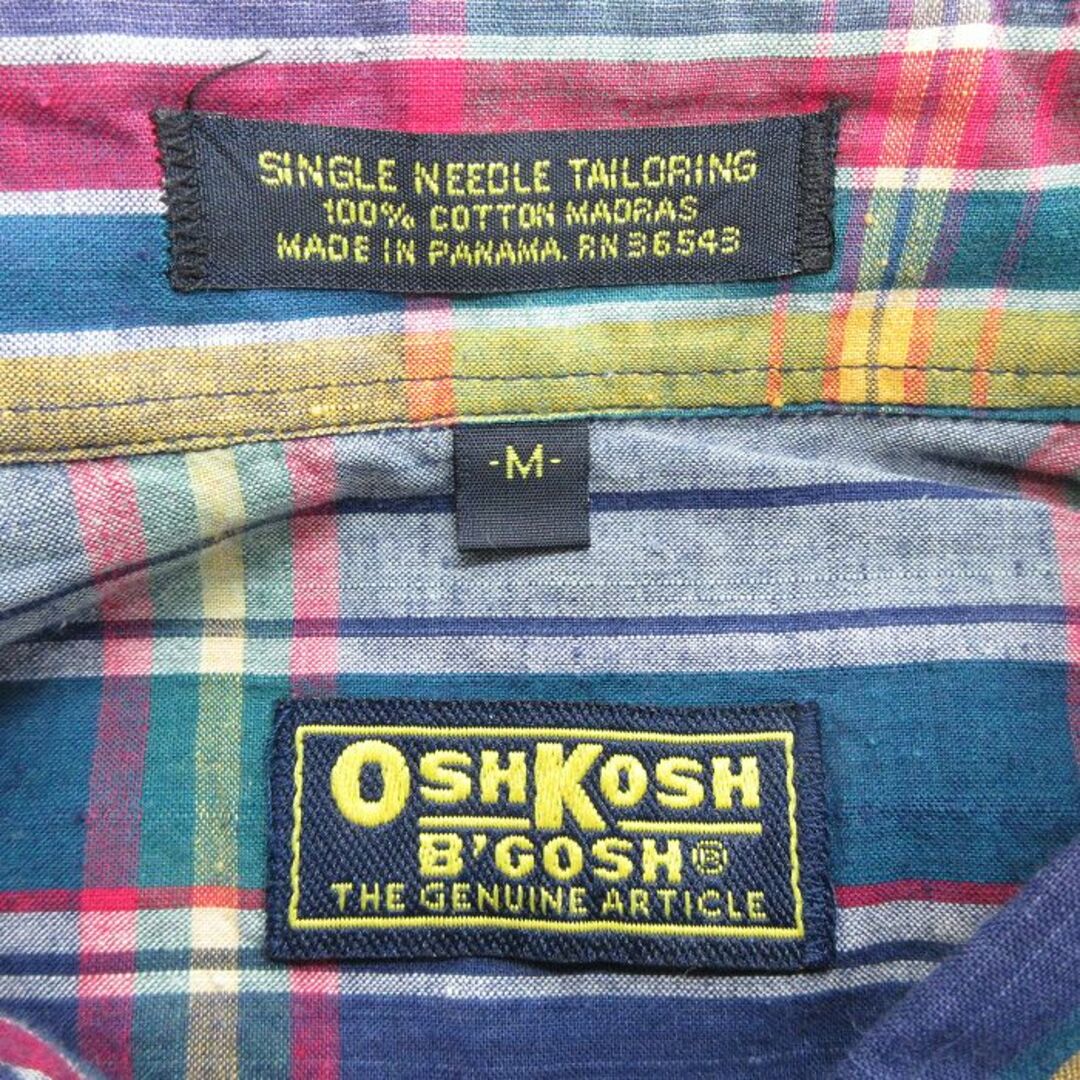 OshKosh(オシュコシュ)のL★古着 オシュコシュ OSHKOSH 長袖 シャツ メンズ コットン ボタンダウン 紺他 ネイビー チェック 24feb21 中古 トップス メンズのトップス(シャツ)の商品写真