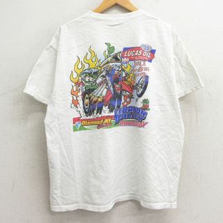 XL★古着 半袖 ビンテージ Tシャツ メンズ 00年代 00s 車 レバノンバレー コットン クルーネック 白 ホワイト 【spe】 24feb22 中古(Tシャツ/カットソー(半袖/袖なし))