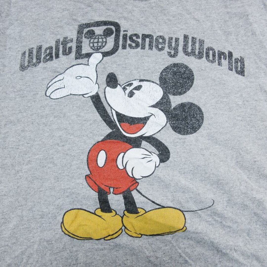 Disney(ディズニー)のXL★古着 半袖 Tシャツ メンズ ディズニー DISNEY ミッキー MICKEY MOUSE クルーネック グレー 霜降り 24feb22 中古 メンズのトップス(Tシャツ/カットソー(半袖/袖なし))の商品写真