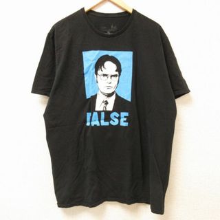 ウィルソン(wilson)のXL★古着 半袖 Tシャツ メンズ ドラマ ジオフィス レインウィルソン 大きいサイズ コットン クルーネック 黒 ブラック 24feb23 中古(Tシャツ/カットソー(半袖/袖なし))