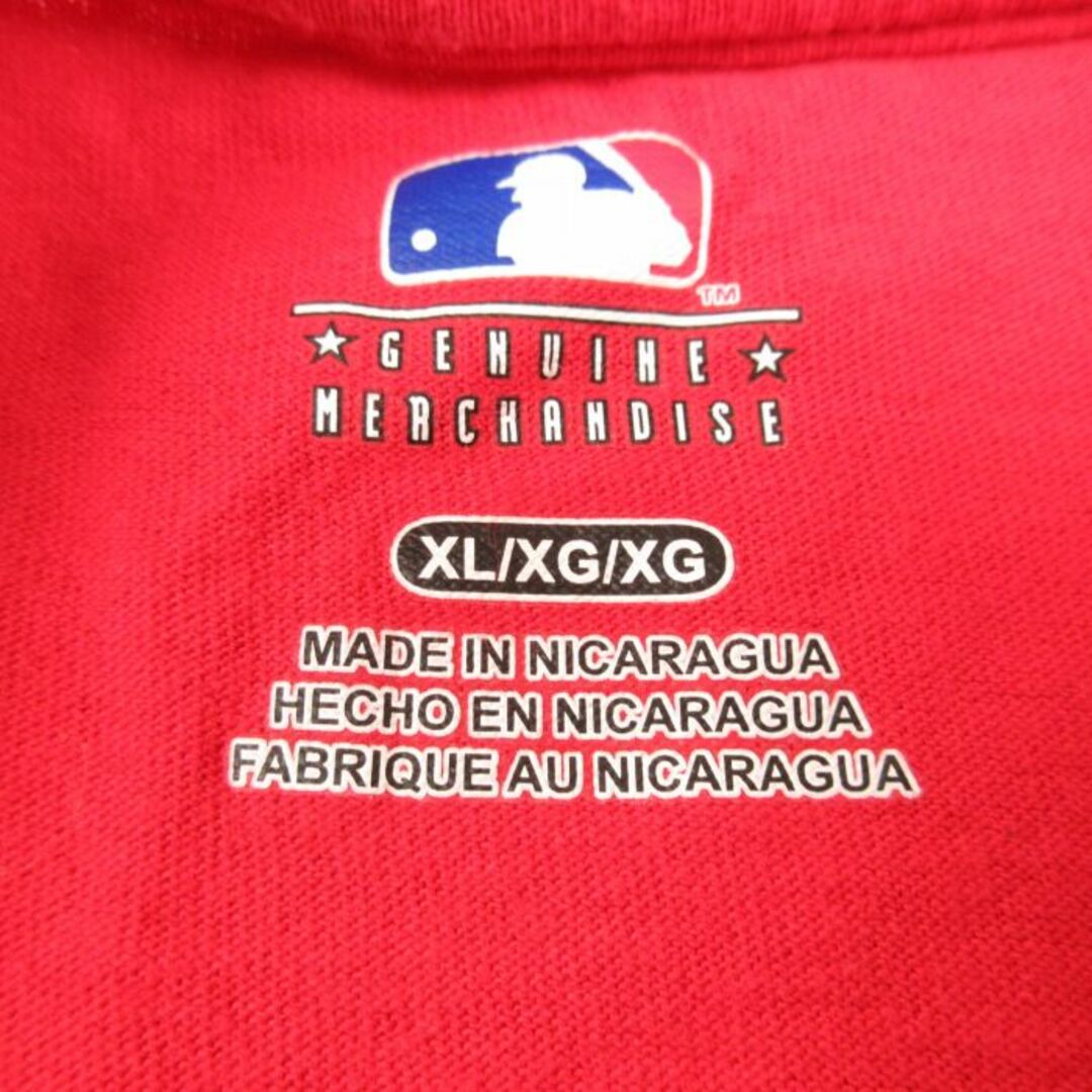 FILA(フィラ)のXL★古着 半袖 Tシャツ メンズ MLB フィラデルフィアフィリーズ クルーネック 赤 レッド メジャーリーグ ベースボール 野球 24feb23 中古 メンズのトップス(Tシャツ/カットソー(半袖/袖なし))の商品写真