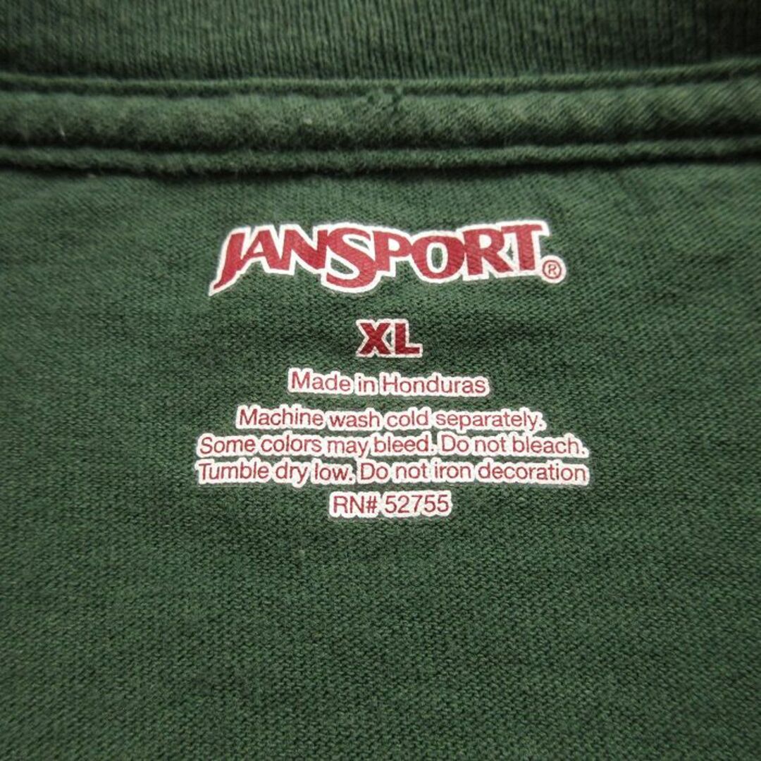 JANSPORT(ジャンスポーツ)のXL★古着 ジャンスポーツ 半袖 Tシャツ メンズ イリノイウェズリアン カレッジ 大きいサイズ コットン クルーネック 緑 グリーン 24feb24 中古 メンズのトップス(Tシャツ/カットソー(半袖/袖なし))の商品写真