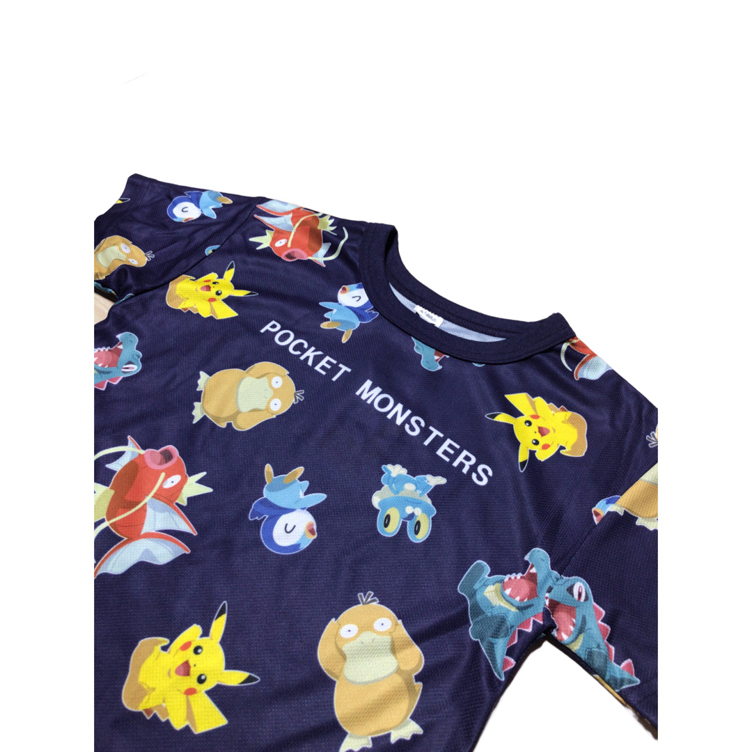 ポケモン(ポケモン)の110cm 新品 ポケモン/ピカチュウ/半袖/Tシャツ メッシュ 男の子 紺 キッズ/ベビー/マタニティのキッズ服女の子用(90cm~)(Tシャツ/カットソー)の商品写真